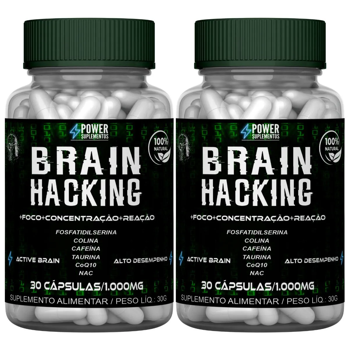 2 BRAIN HACKING NOOTRóPICO MENTAL 60 CáPSULAS