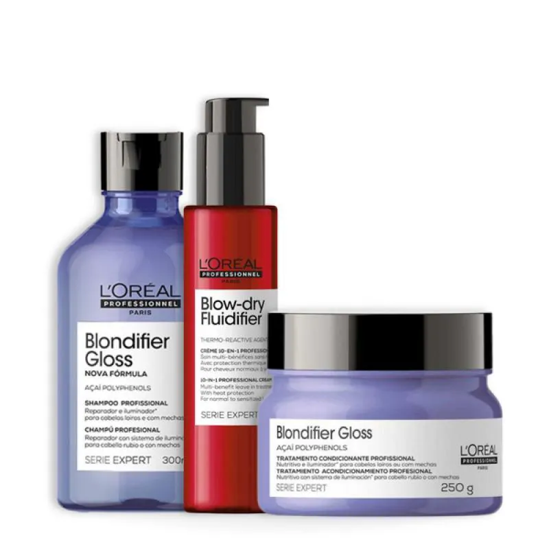 KIT BLONDIFIER GLOSS SH 300ML + MASC 250ML + LEAVE-IN 150ML