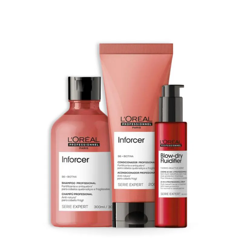 KIT LOREAL INFORCER SH 300ML + COND 200ML + FLUIDIFIER 150ML