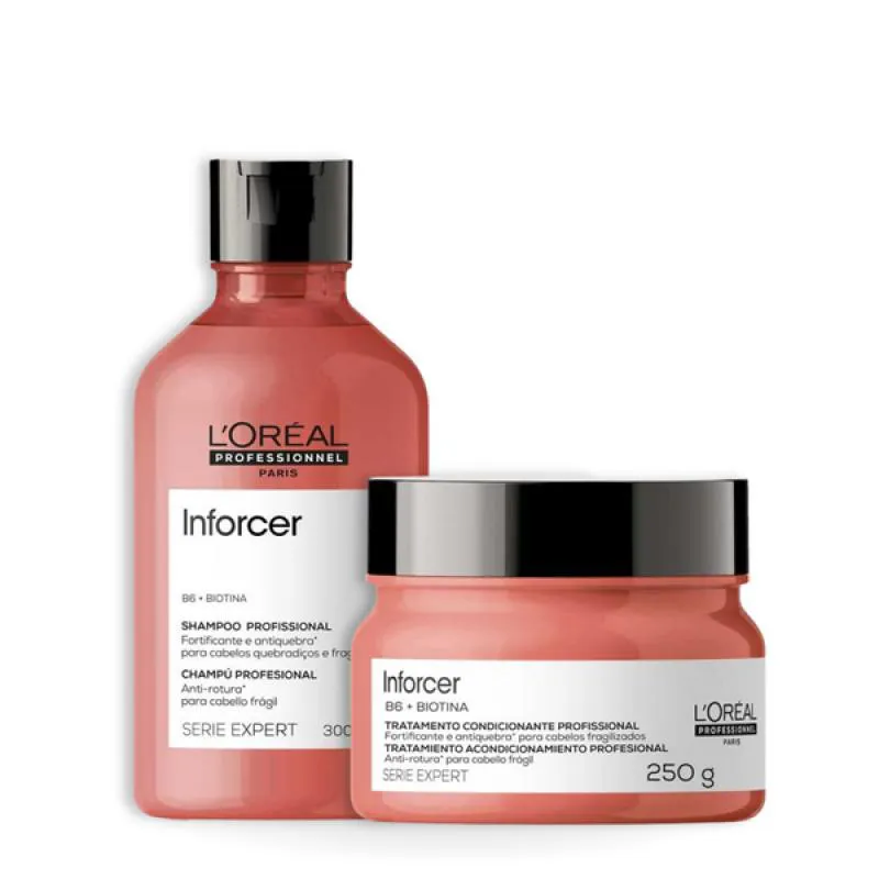 KIT LOREAL INFORCER SHAMP 300ML + MASC 250ML