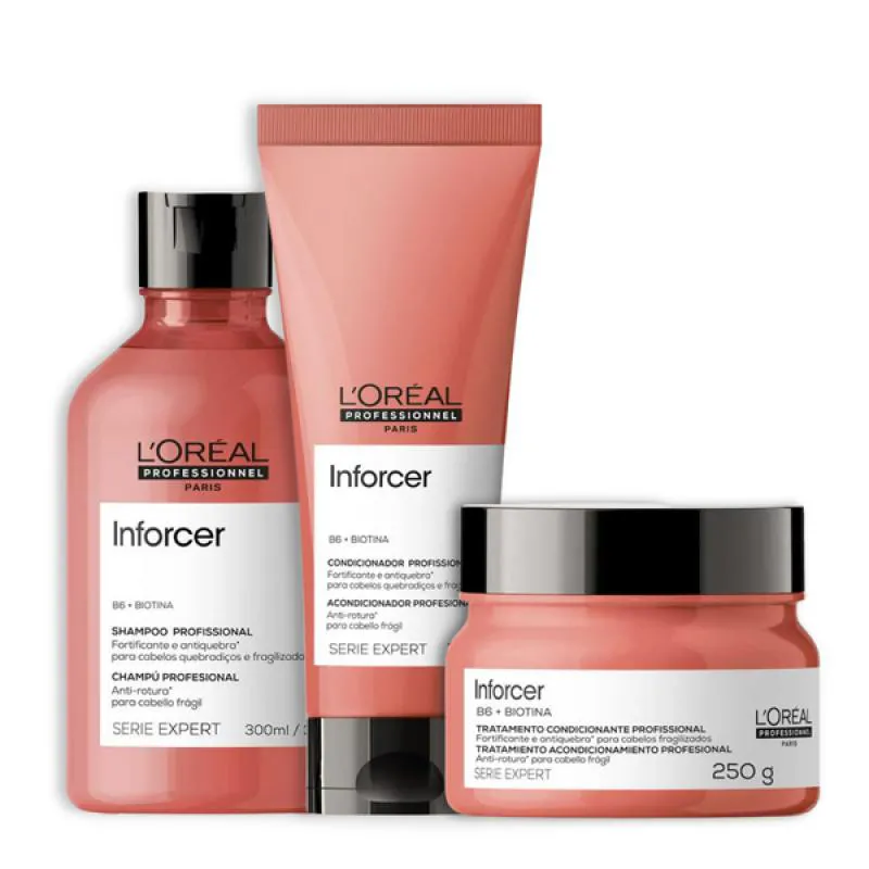 KIT LOREAL INFORCER SH 300ML + COND 200ML + MASC 250ML