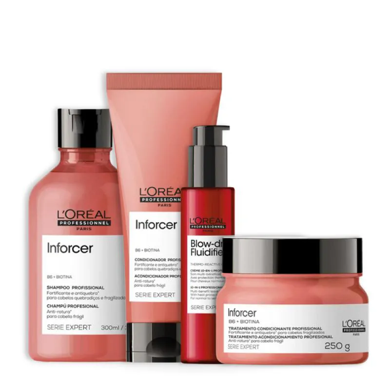 KIT LOREAL INFORCER TRIO + FLUIDIFIER 150ML