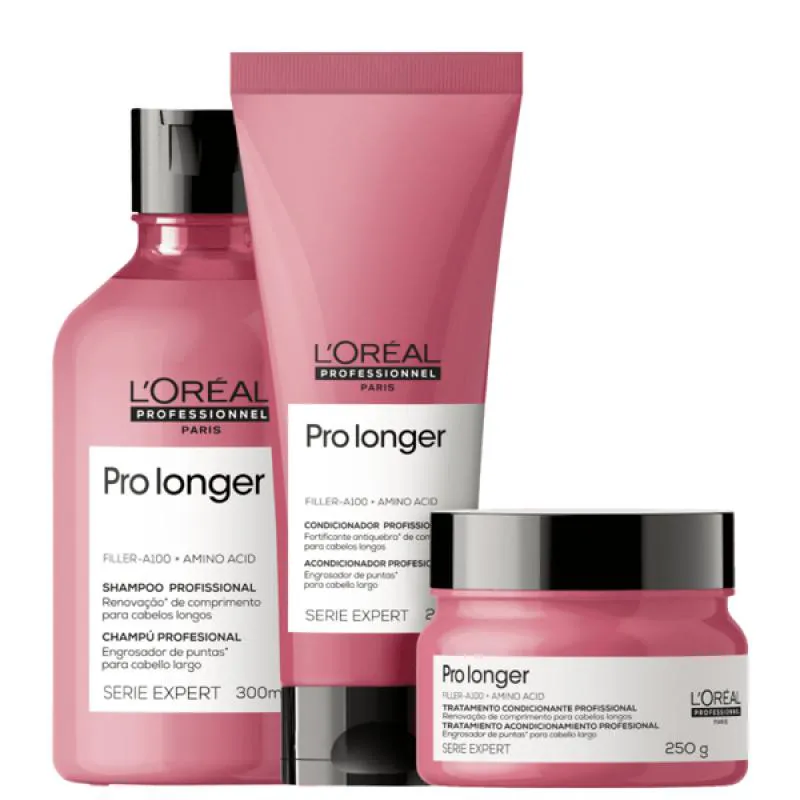 KIT LOREAL ANTI QUEBRA MENOS PONTA DUPLA PRO LONGER COMPLETO
