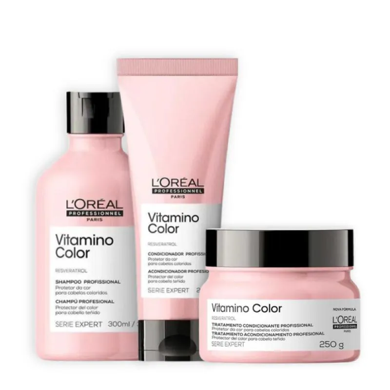 LOREAL VITAMINO COLOR PROTEçãO DA COR COMPLETO 3 PRODUTOS