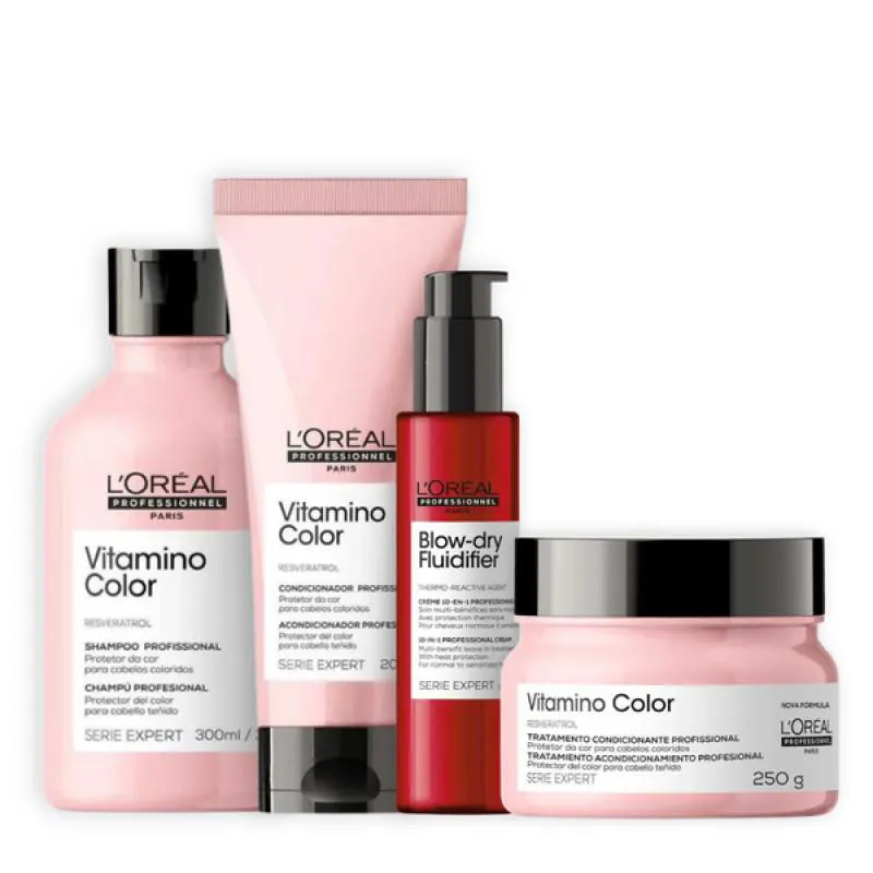 KIT VITAMINO COLOR PROTEçãO DA COR TRIO + FLUIDIFIER TéRMICO