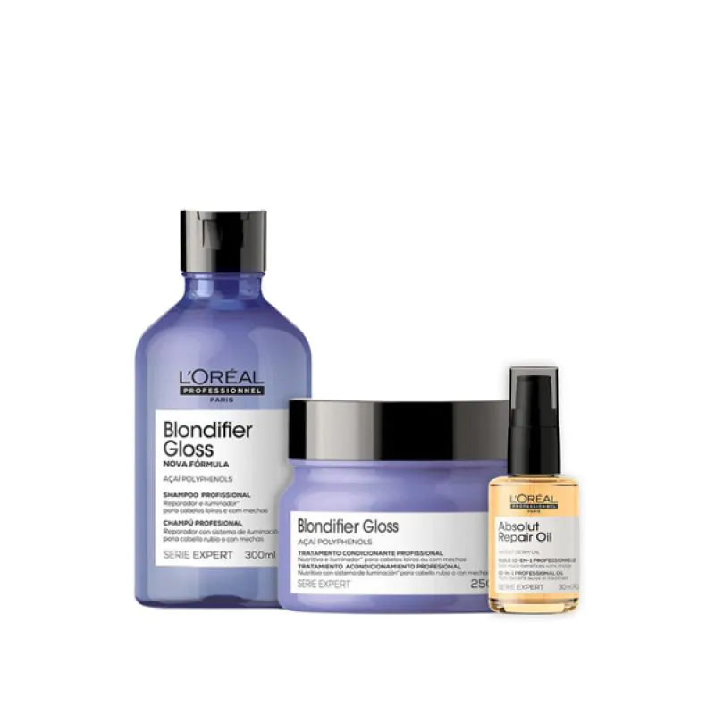 KIT BLONDIFIER GLOSS SH 300ML + MASC 250ML + ÓLEO 30ML