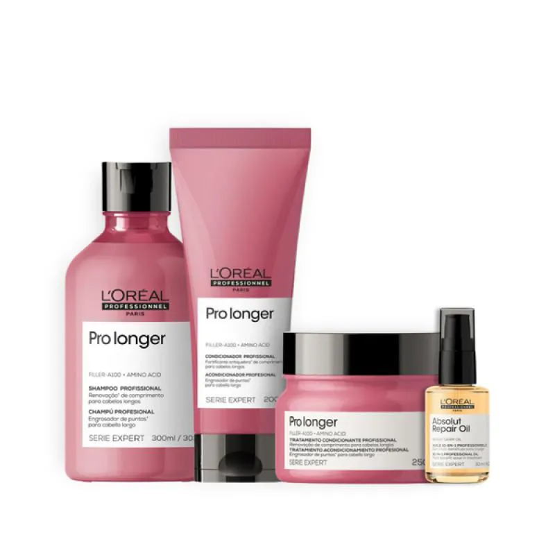 KIT PRO LONGER SH 300ML + COND 200ML + MASC 250ML +ÓLEO 30ML