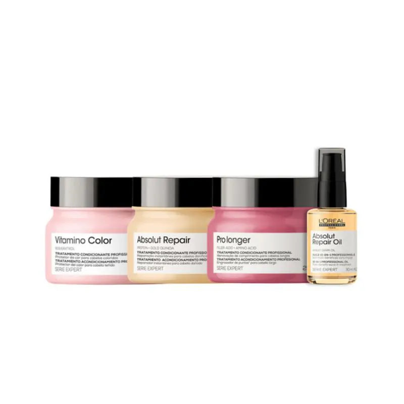 CRONOGRAMA 250ML ABSREPAIR + PROLONGER + VITAMINO +ÓLEO 30ML