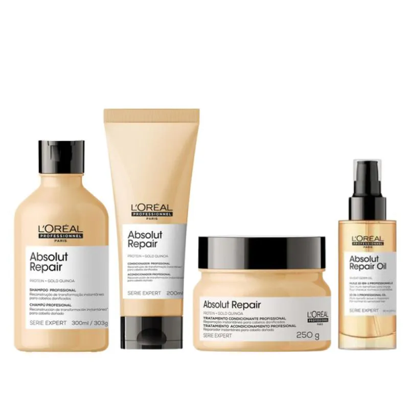 LOREAL REPARAçãO ABSOLUT REPAIR GOLD TRIO + ÓLEO 90ML