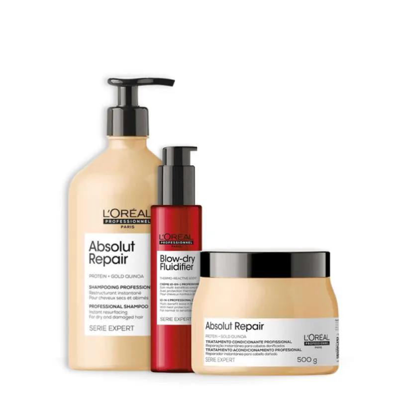 KIT ABSOLUT REPAIR SH 750ML + MASC 500ML + FLUIDIFIER 150ML
