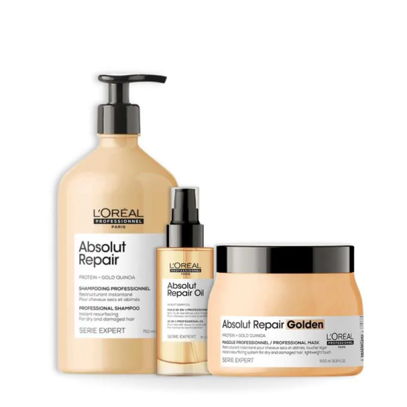 KIT LOREAL ABSOLUT REPAIR SHAMP E MASC LIGHT + ÓLEO 90ML