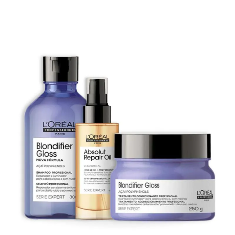 KIT LOREAL LOIRO PERFEITO BLONDIFIER GLOSS DUO + ÓLEO 90ML