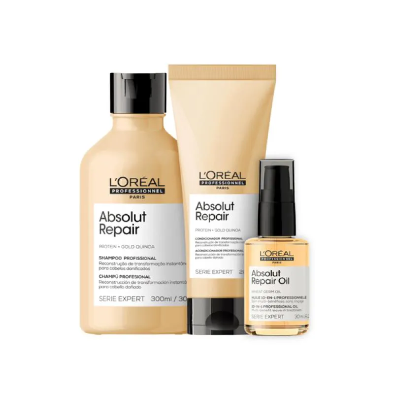 KIT ABS REPAIR GOLD SH 300ML + COND 200ML + ÓLEO 30ML