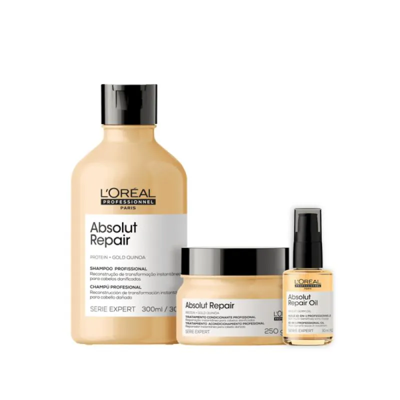 KIT ABS REPAIR GOLD SH 300ML + MASC 250ML + ÓLEO 30ML