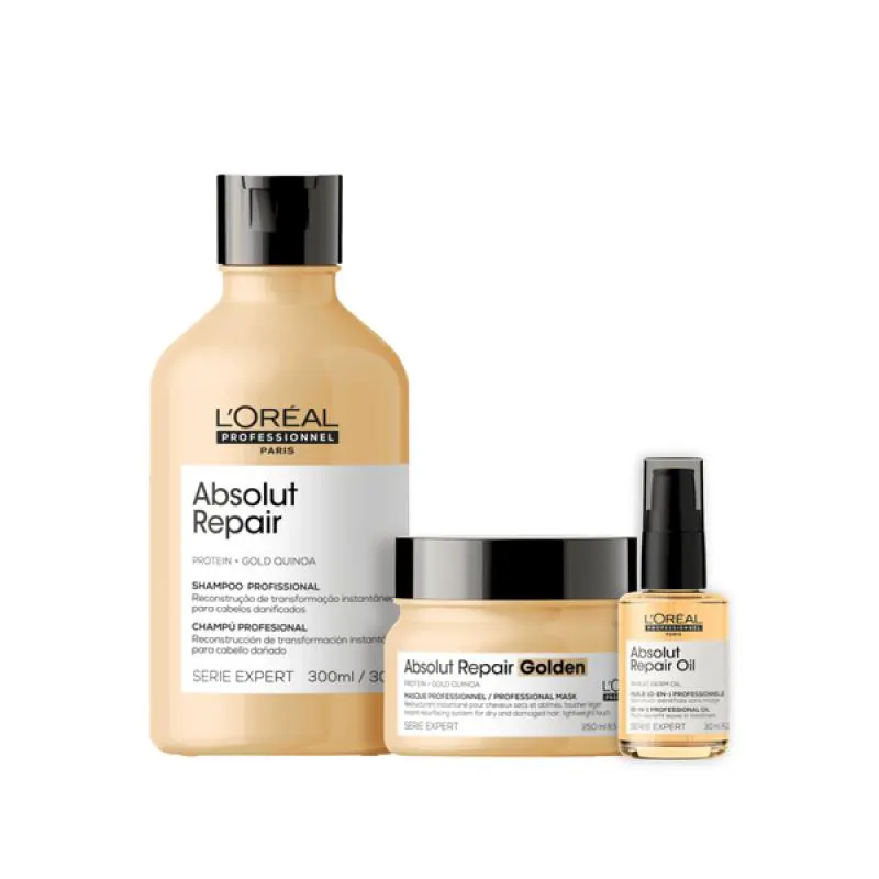 KIT ABS REPAIR GOLD SH 300ML + MASC LIGHT 250ML + ÓLEO 30ML