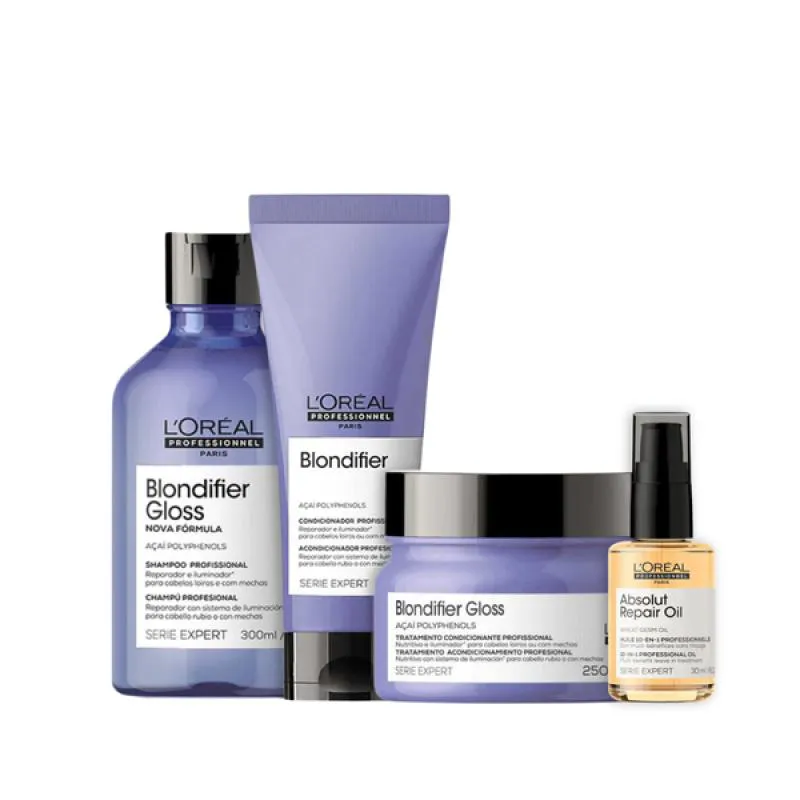BLONDIFIER GLOSS SH 300ML+ COND 200ML+ MASC 250ML +ÓLEO 30ML