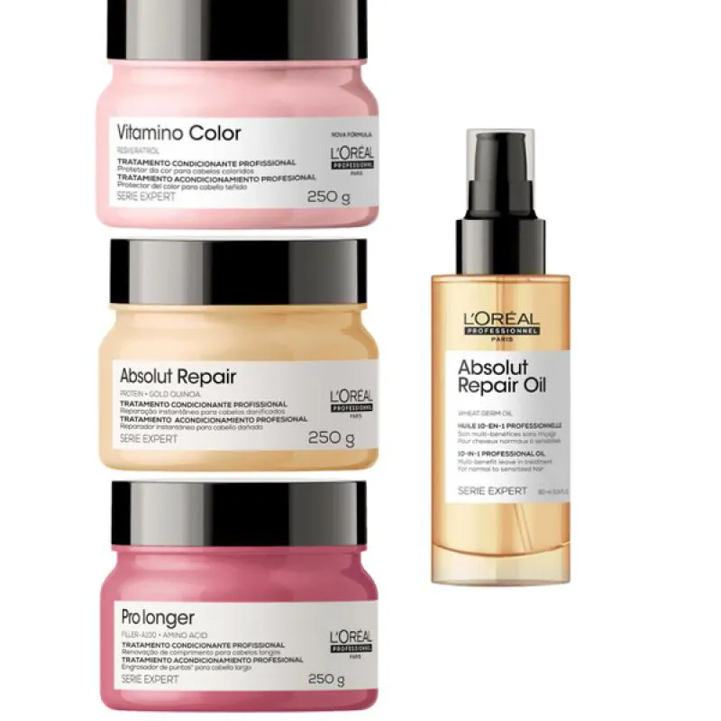 KIT CRONOGRAMA ABS REPAIR + PRO LONGER + VITAMINO COLOR + ÓLEO