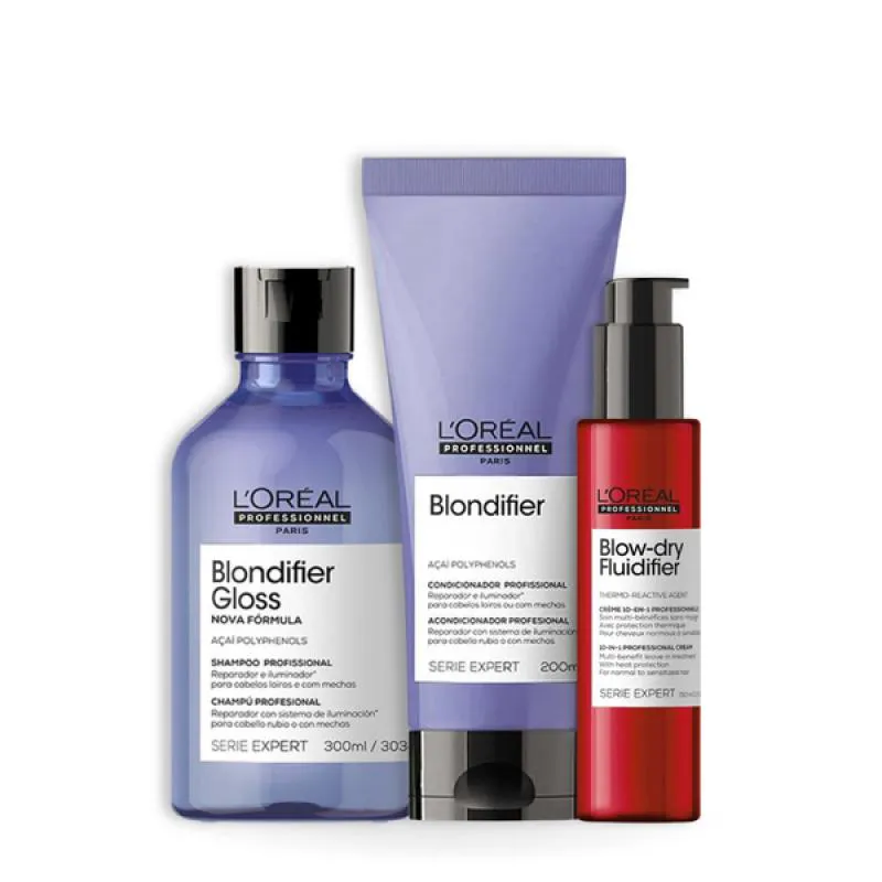 KIT BLONDIFIER GLOSS SH 300ML + COND 200ML + LEAVE-IN 150ML