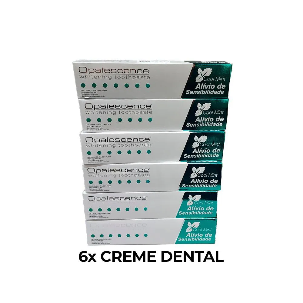KIT 6X CREME DENTAL OPALESCENCE WHITENNING COOL MINT ALÍVIO DE SENSIBILIDADE 90G