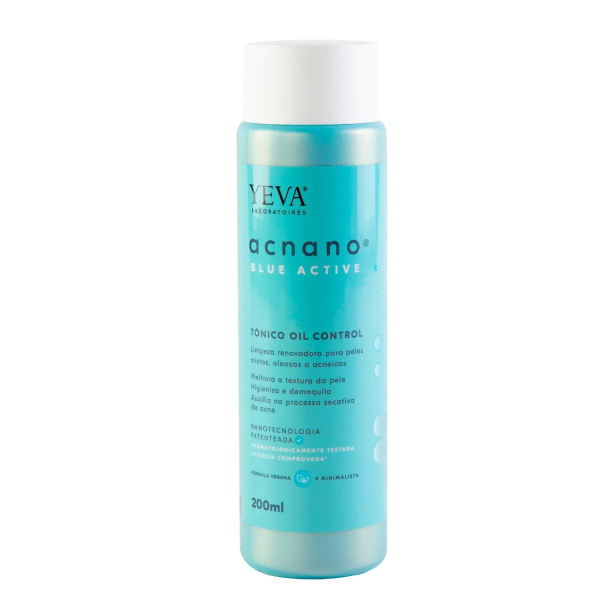 TôNICO FACIAL OIL CONTROL BLUEACTIVE 200ML ACNANO TONIFICA, DEMAQUILA E REDUZ OLEOSIDADE