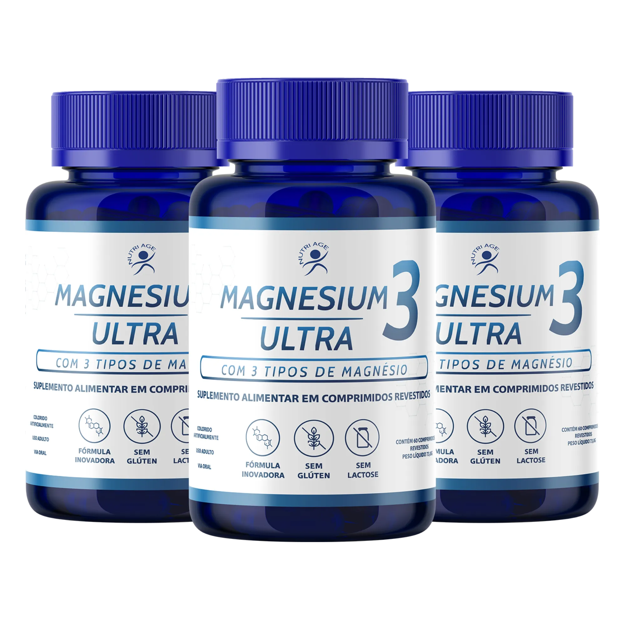 Magnesium 3 Ultra (3 Frascos) Dimalato, Taurato, Quelado