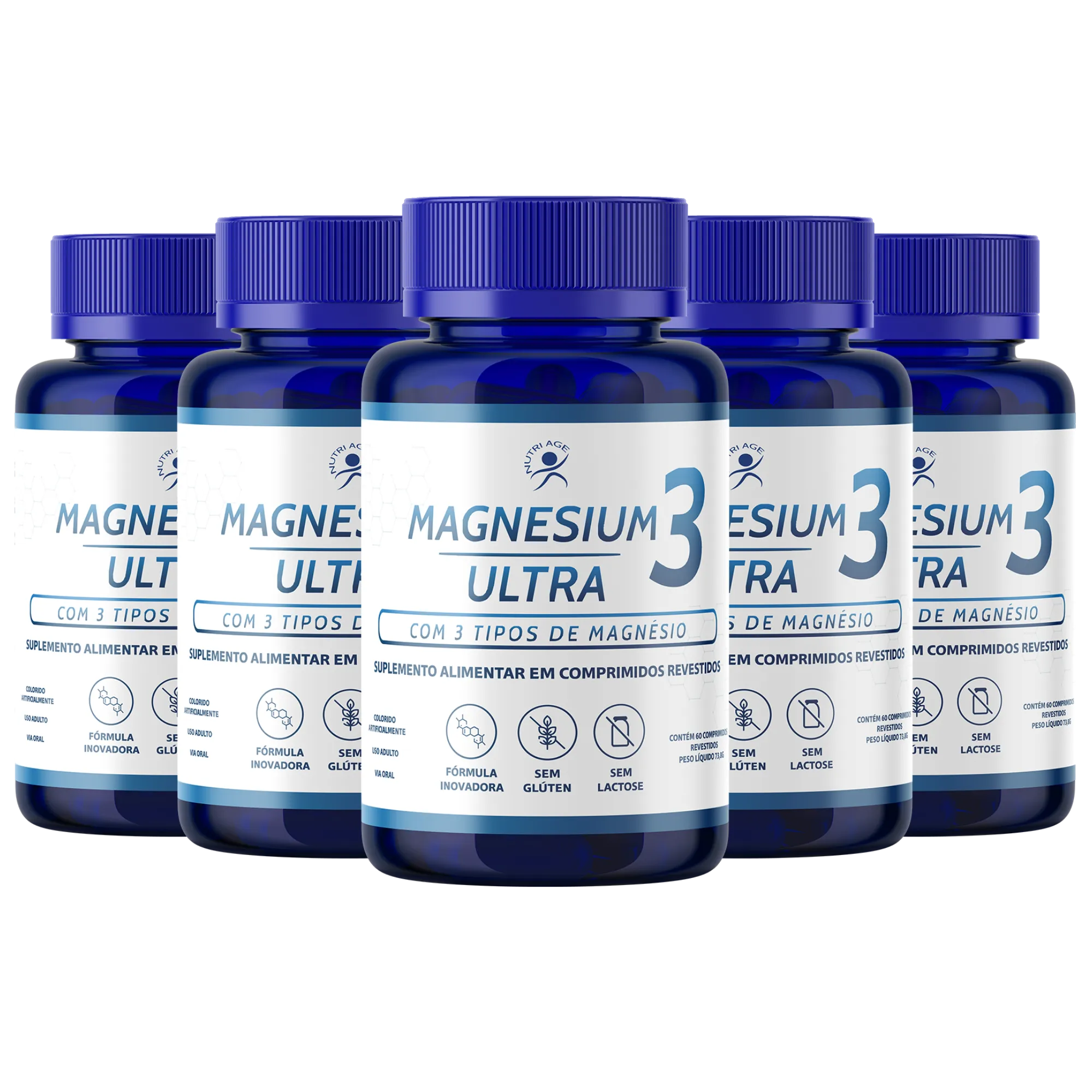 Magnesium 3 Ultra (5 Frascos) Dimalato, Taurato, Quelado