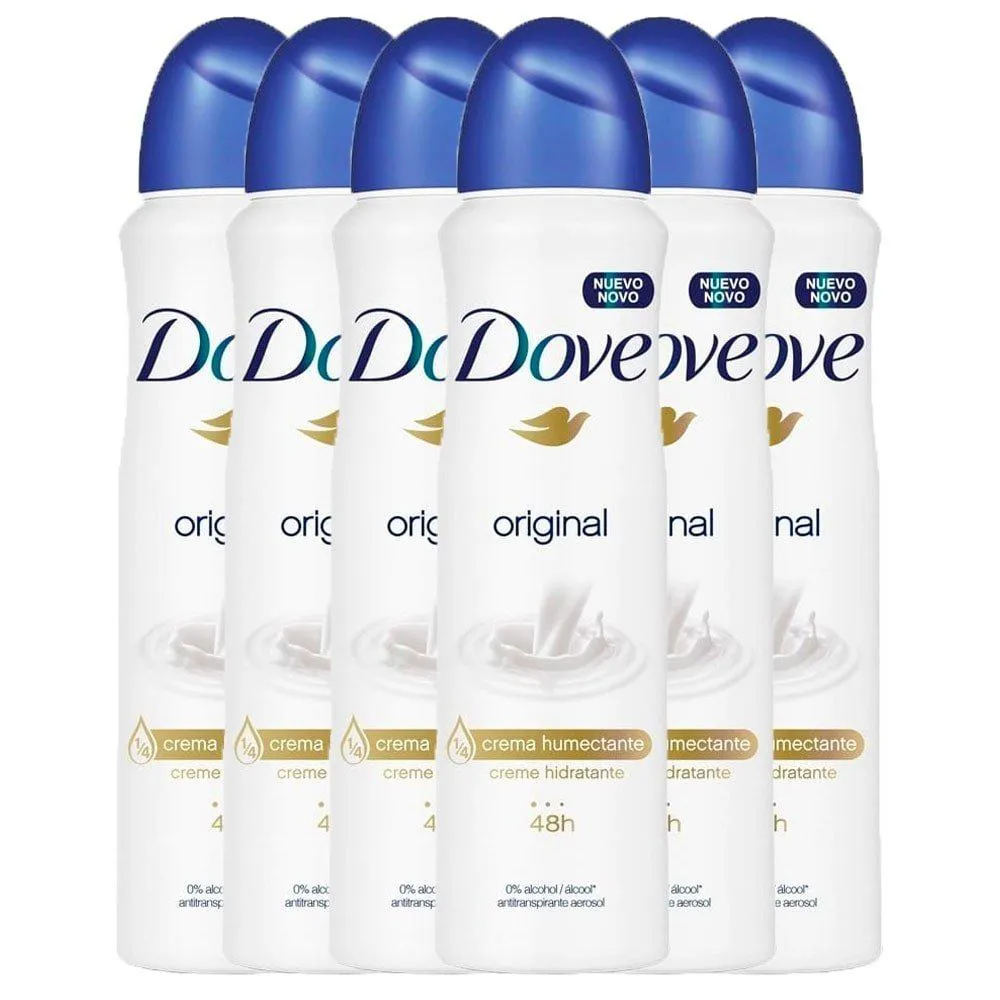 DESODORANTES DOVE AEROSOL WOMEN ORIGINAL 150ML  - KIT COM 6 UNIDADES