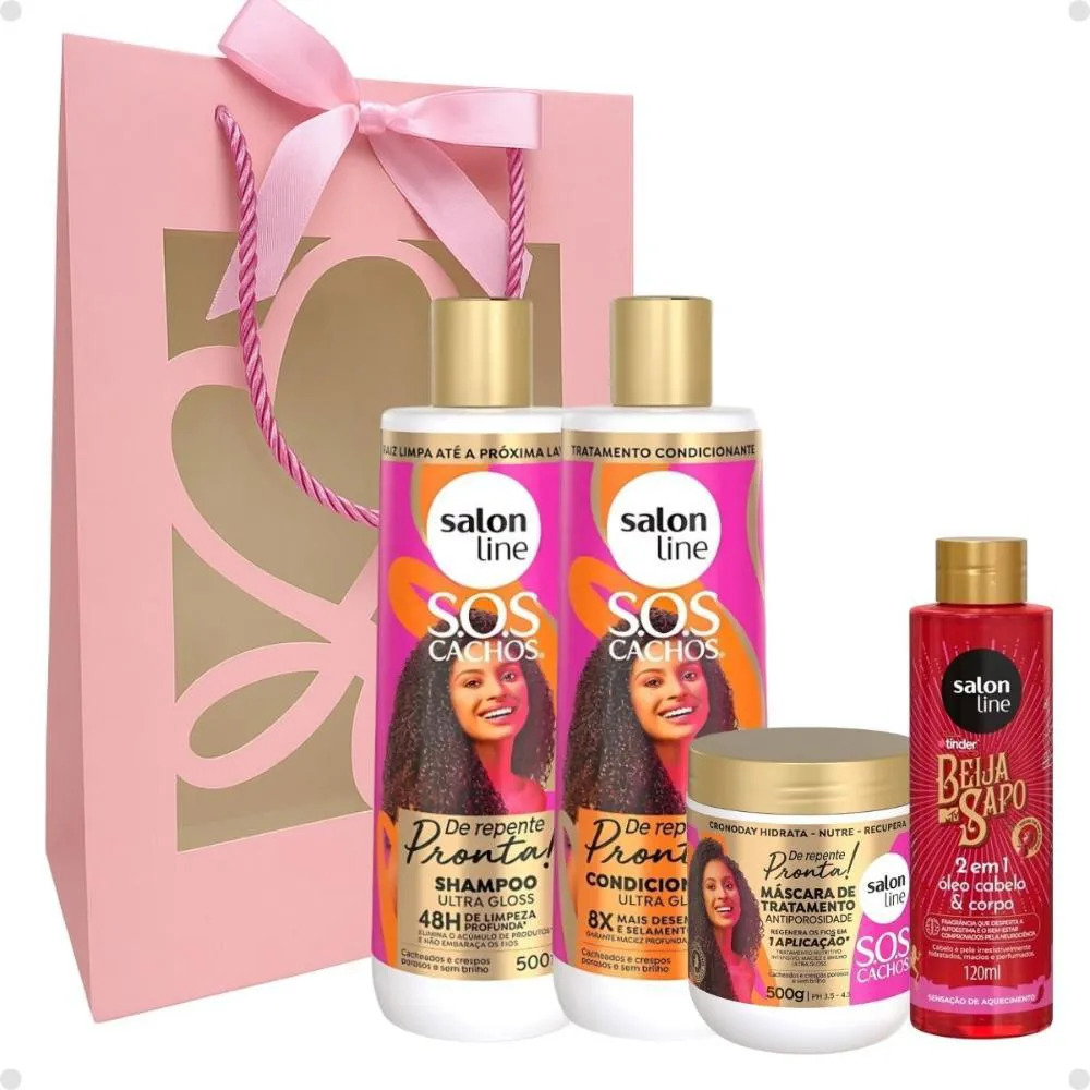 KIT PRESENTE SALON LINE DE REPENTE PRONTA: SHAMPO, CONDICIONADOR E MáSCARA + MIMO EXCLUSIVO