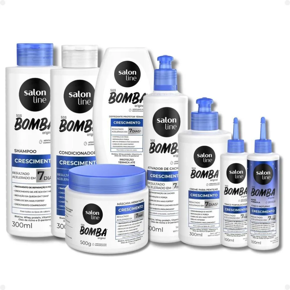KIT SALON LINE SOS BOMBA CRESCIMENTO CAPILAR COMPLETO