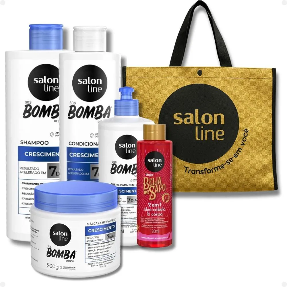 KIT SALON LINE SOS BOMBA CRESCIMENTO COMPLETO + MIMOS