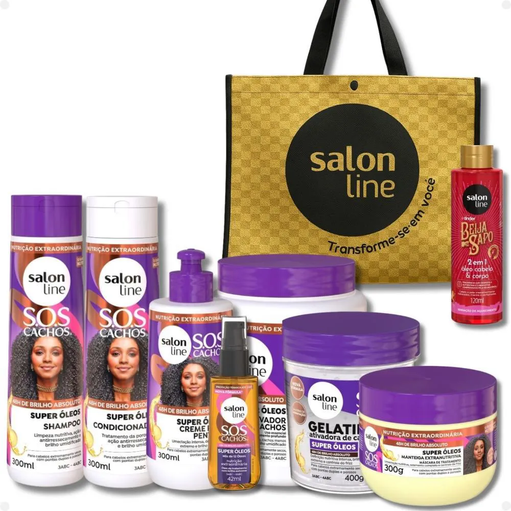 KIT SALON LINE SOS CACHOS SUPER ÓLEOS COMPLETO + MIMOS