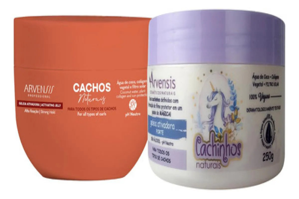 KIT ARVENSIS GELEIA CACHOS E CACHINHOS ALTA FIXAçãO 2X 250ML
