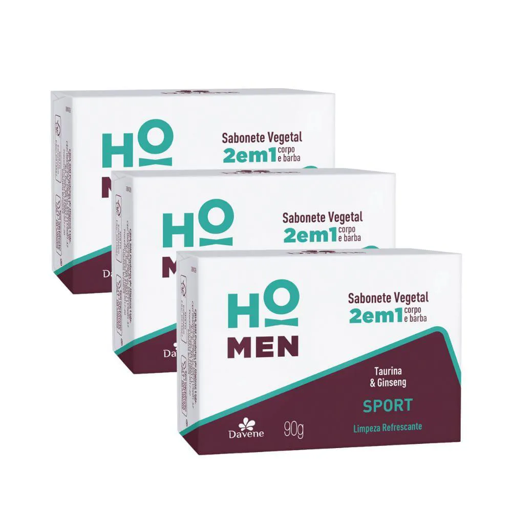3 UN SABONETE VEGETAL EM BARRA HO MEN 2 EM 1 SPORT- 90G SABONETE VEGETAL EM BARRA HO MEN 2 EM 1 SPORT- 90G