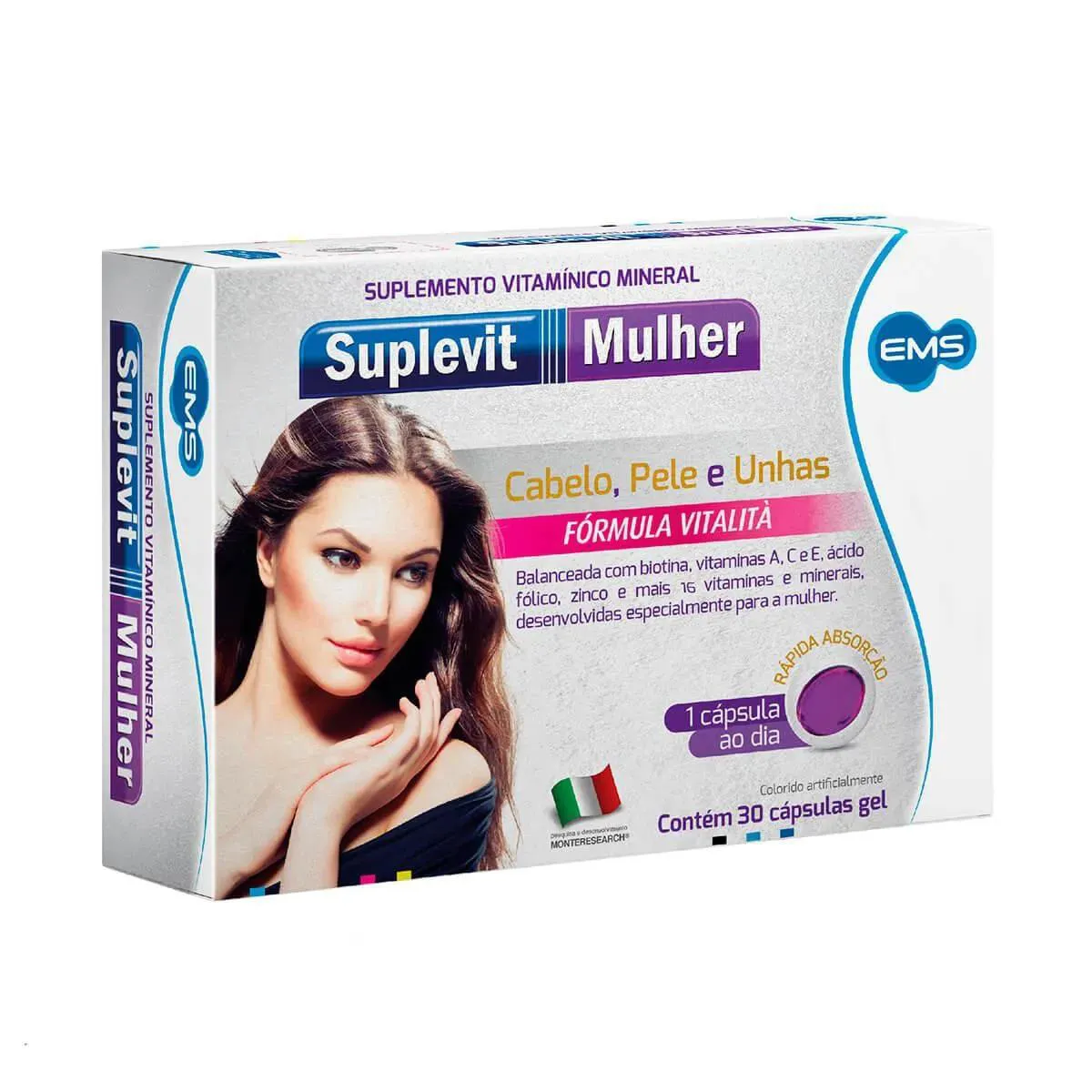 SUPLEMENTO SUPLEVIT MULHER CABELO PELE E UNHAS 60CPS