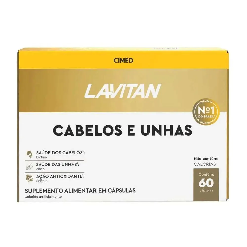 SUPLEMENTO LAVITAN CABELOS E UNHAS BIOTINA ZINCO 60CPS