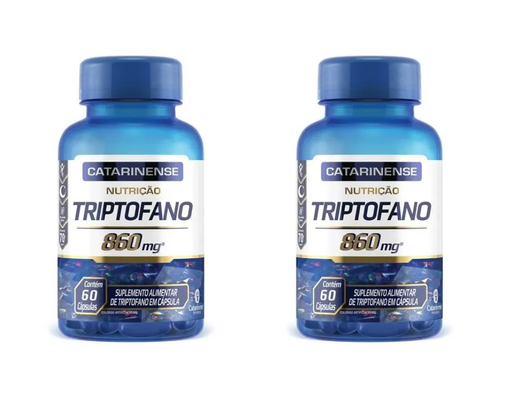 KIT 2 SUPLEMENTO CATARINENSE TRIPTOFANO 860MG ANSIEDADE 60CPS