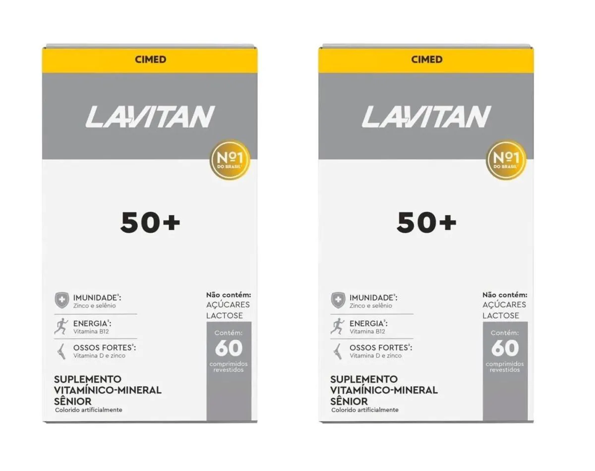 KIT 2 SUPLEMENTO LAVITAN 50+ SêNIOR IMUNIDADE  60CPS
