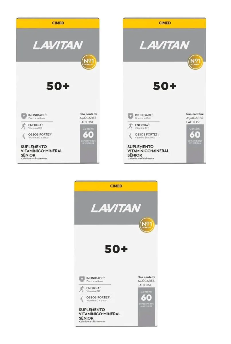 KIT 3 SUPLEMENTO LAVITAN 50+ SêNIOR IMUNIDADE  60CPS