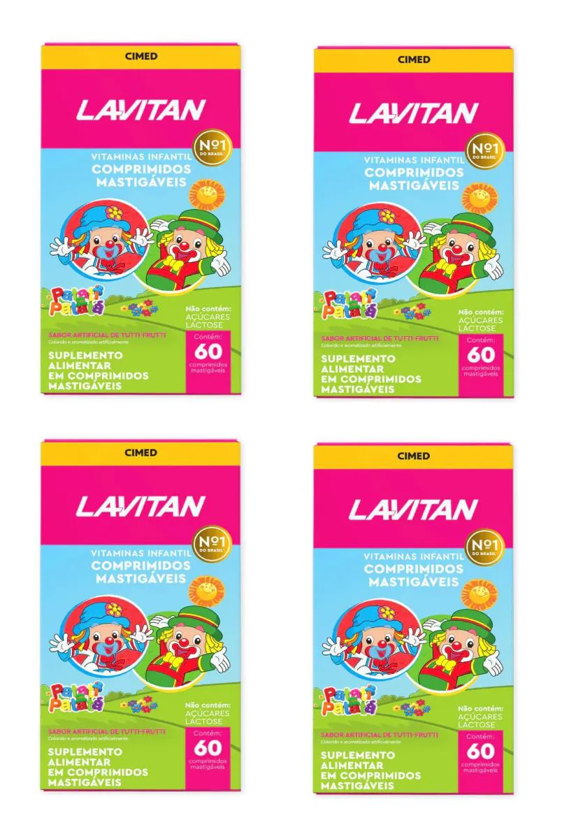 KIT 4 LAVITAN INFANTIL PATATI PATATá TUTTI-FRUTTI 60CPS