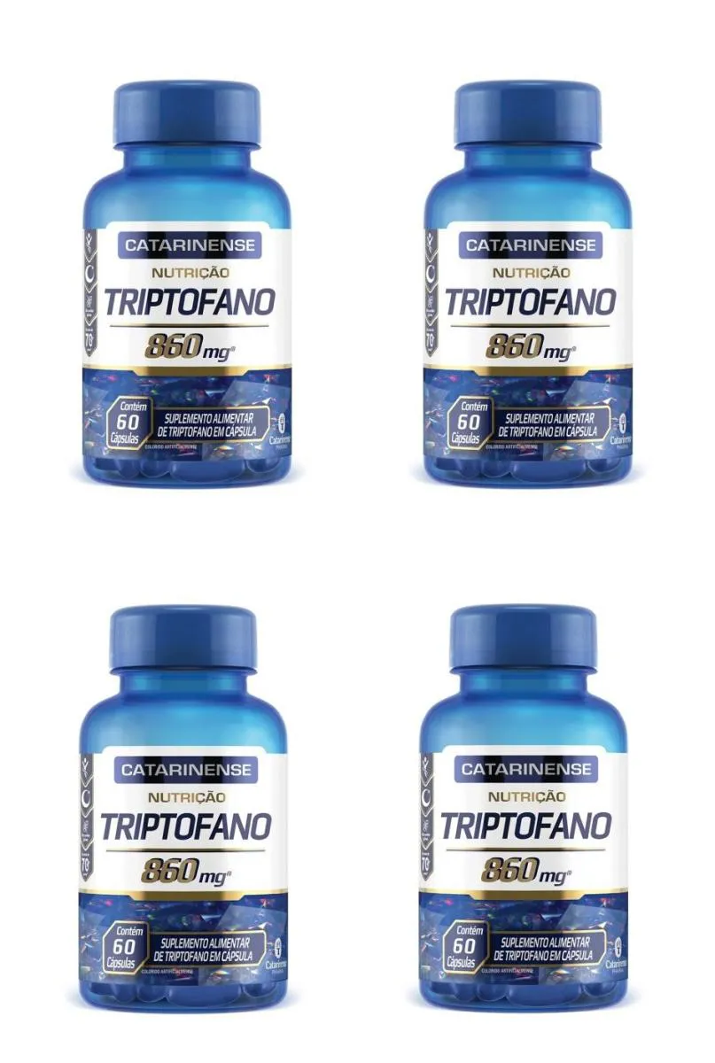 KIT 4 SUPLEMENTO CATARINENSE TRIPTOFANO 860MG ANSIEDADE 60CPS