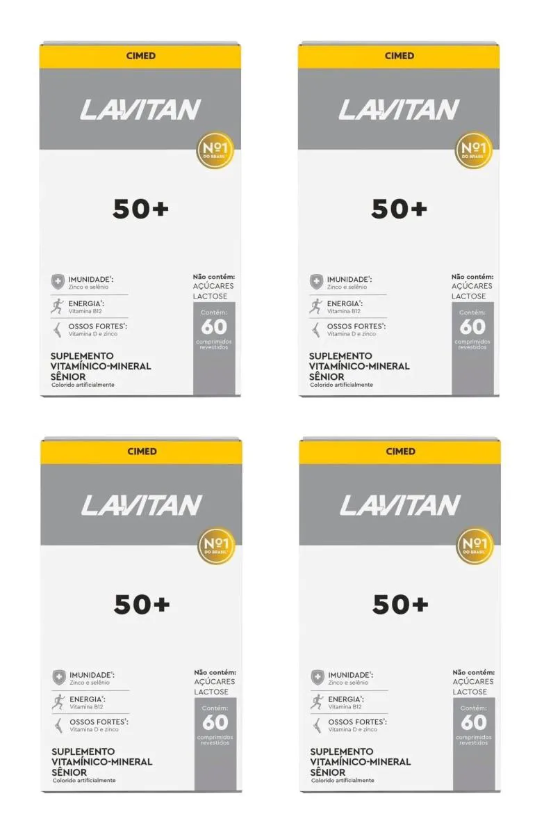 KIT 4 SUPLEMENTO LAVITAN 50+ SêNIOR IMUNIDADE 60CPS