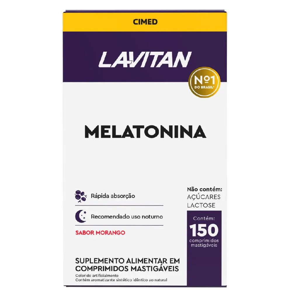 LAVITAN MELATONINA SABOR MORANGO RáPIDA ABSORçãO 150CPS