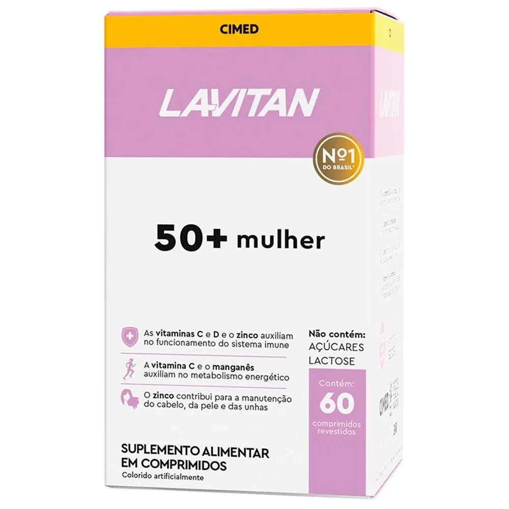 SUPLEMENTO LAVITAN 50+ MULHER VITAMINA C ZINCO 60CP