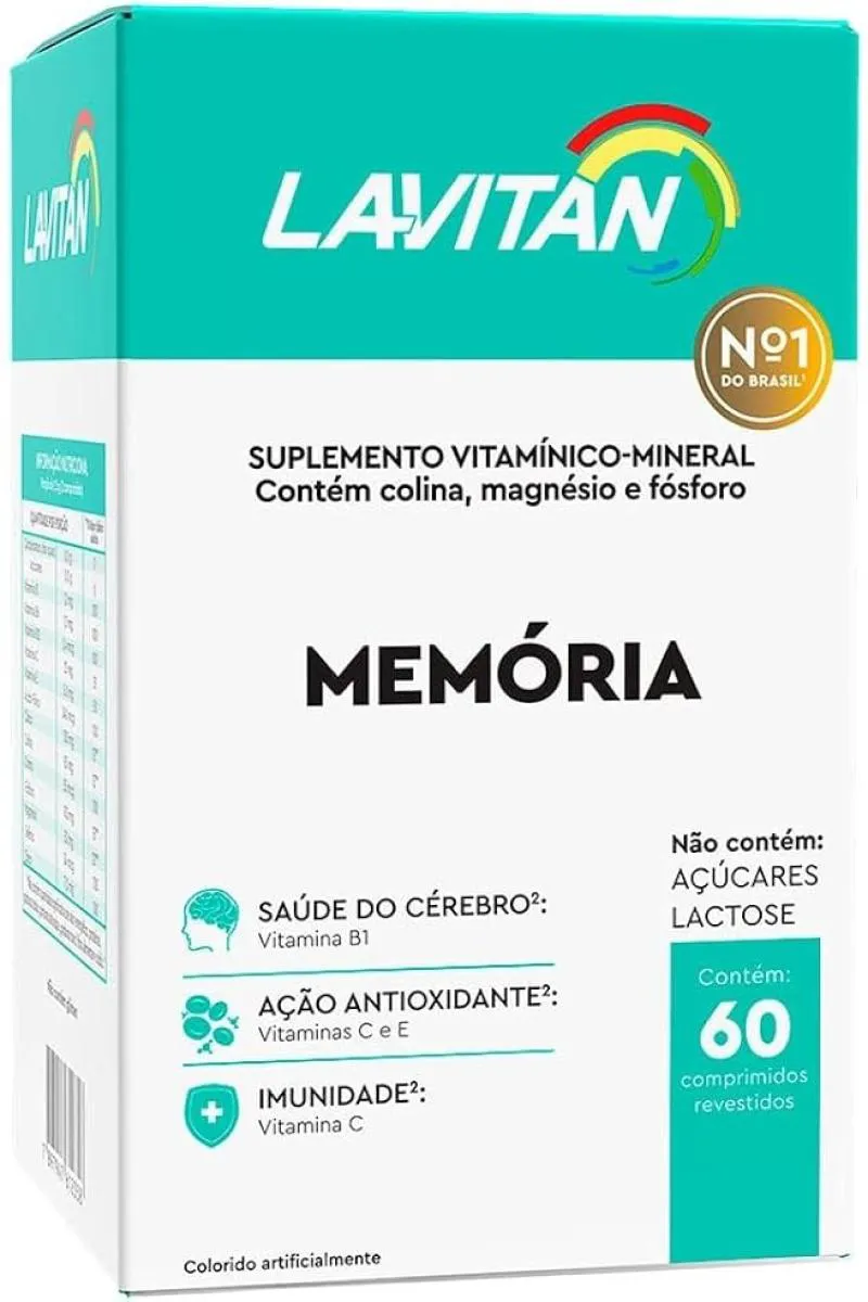 SUPLEMENTO LAVITAN MEMóRIA MEMO NEURO MAGNéSIO ZINCO 60CPS