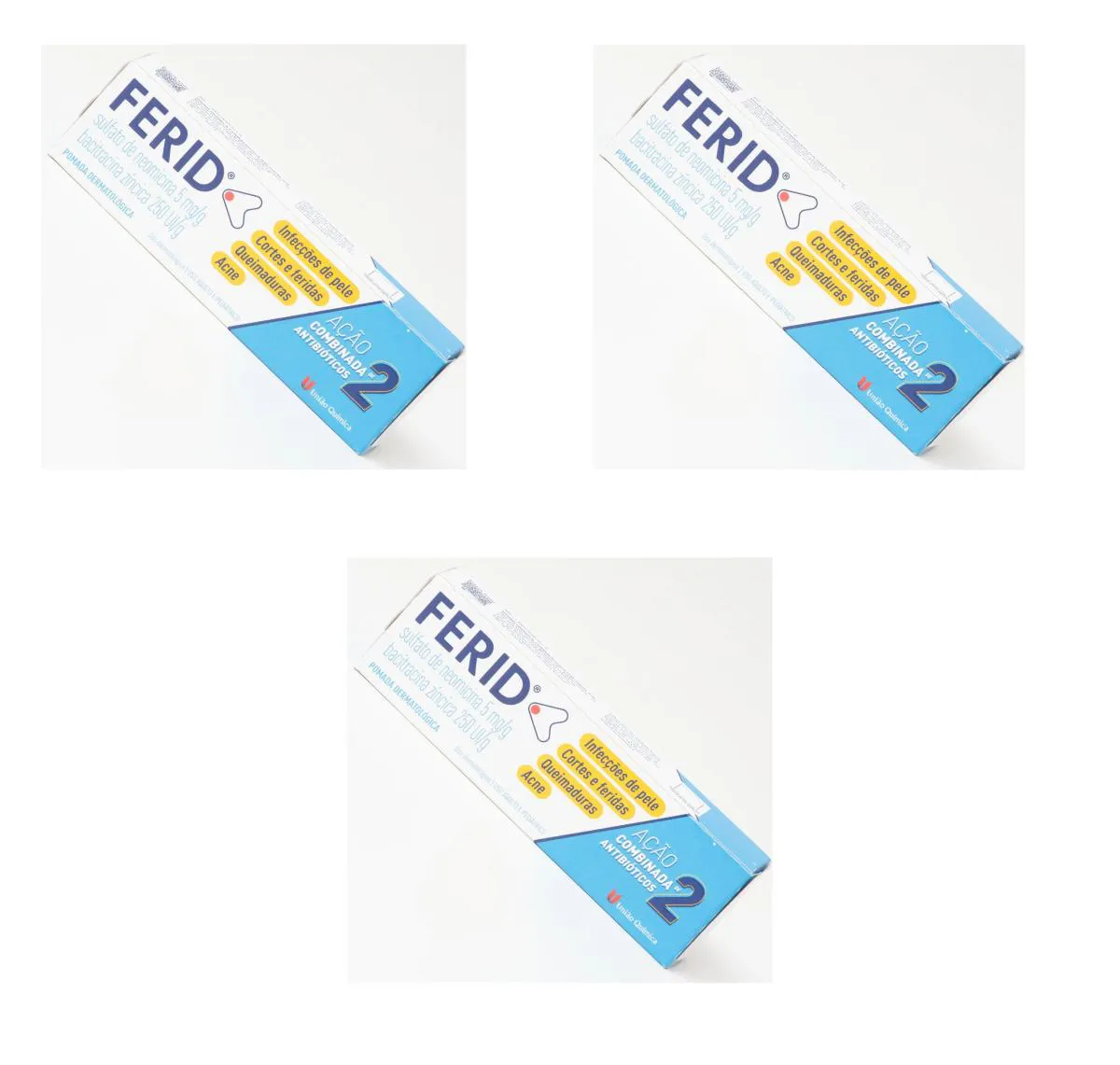 KIT 3 POMADA CICATRIZANTE FERID INFECçõES FERIDAS ACNE 10G