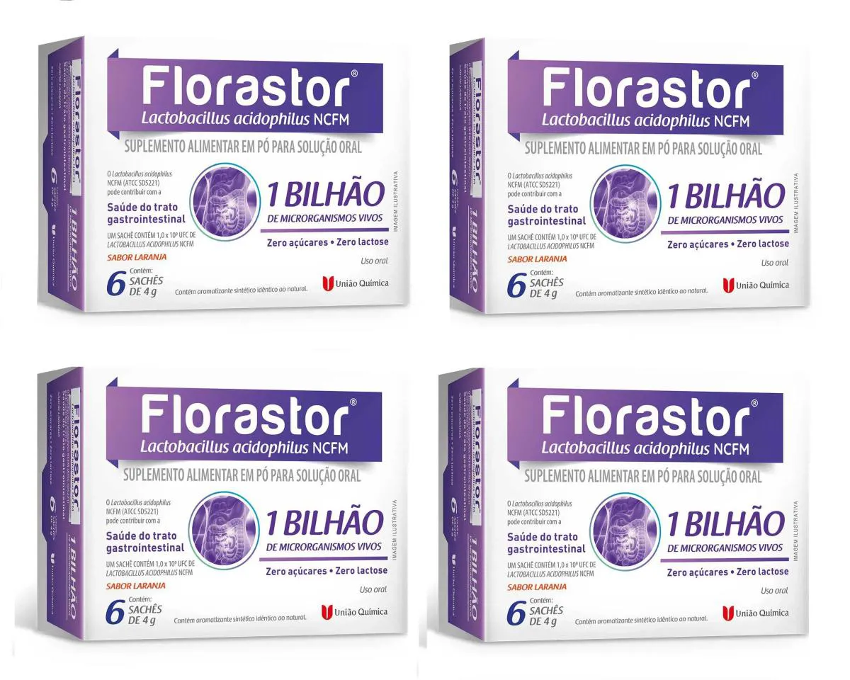 KIT 4 SUPLEMENTO FLORASTOR PROBIóTICO  LACTOBACILLUS 6SCH