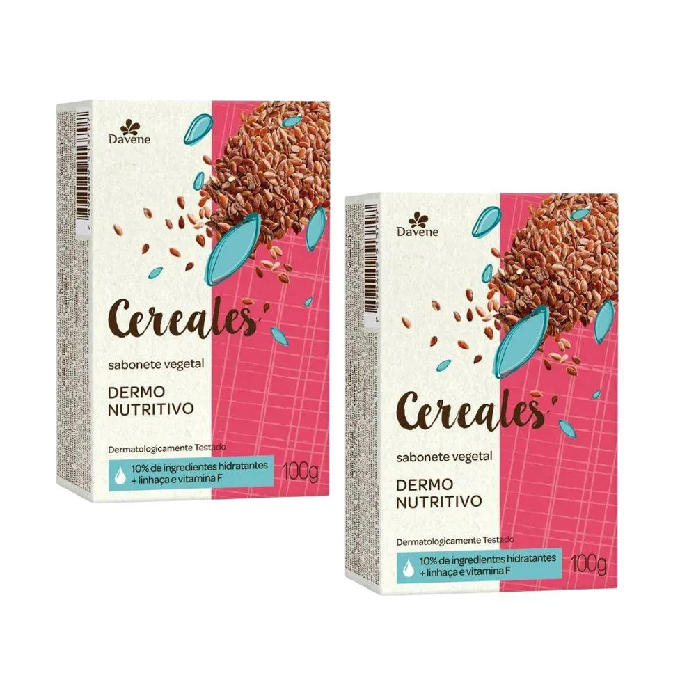 2 UN SABONETE VEGETAL EM BARRA CEREALES DERMO NUTRITIVO 100G