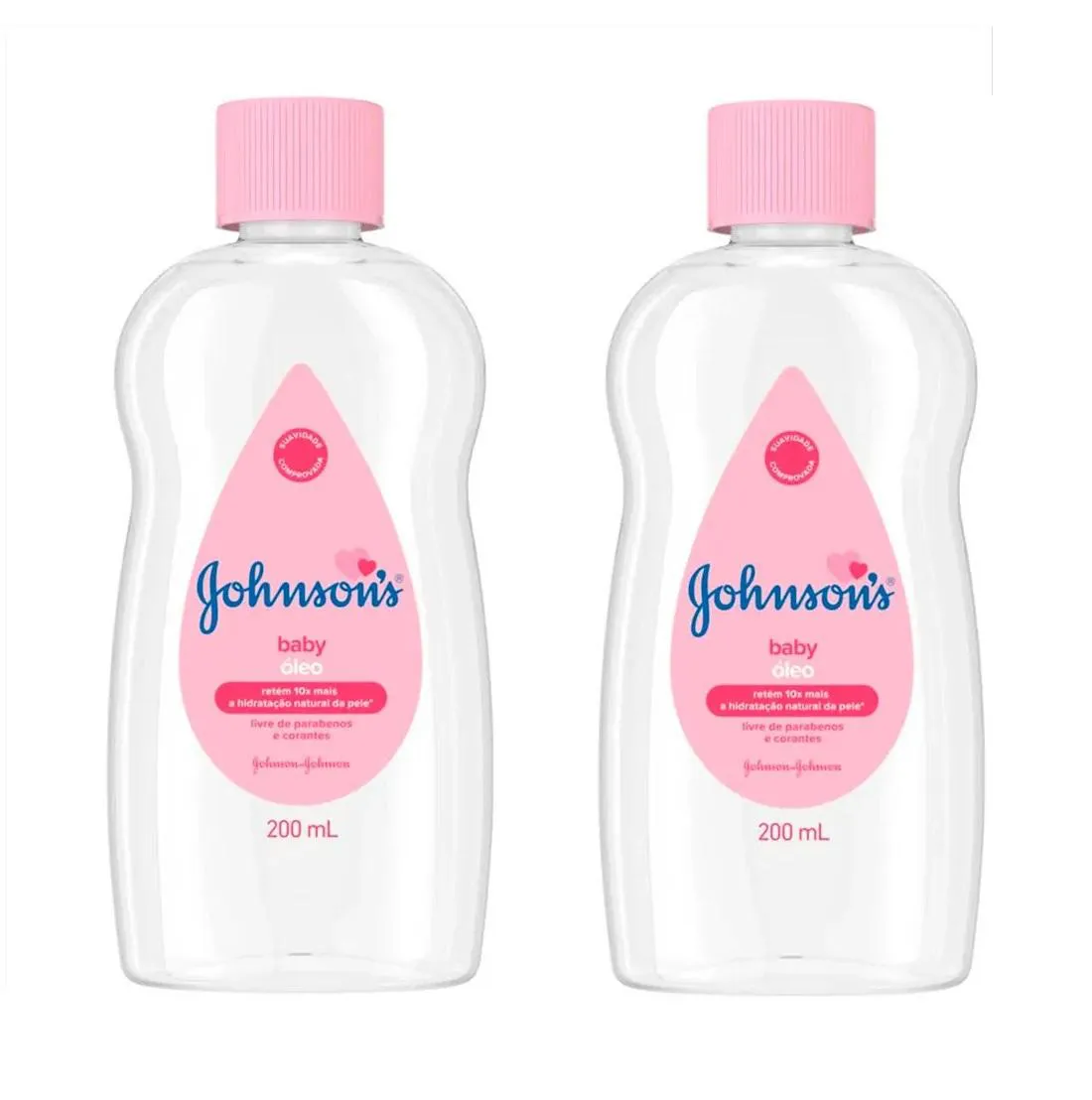 KIT 2 ÓLEO JOHNSON&#039S BABY PURO HIDRATANTE INFANTIL 200ML