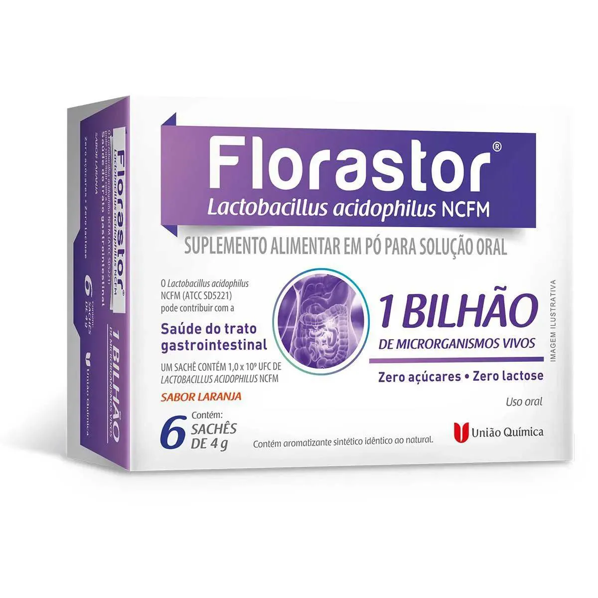SUPLEMENTO FLORASTOR PROBIóTICO 1 BILHãO LACTOBACILLUS 6SCH