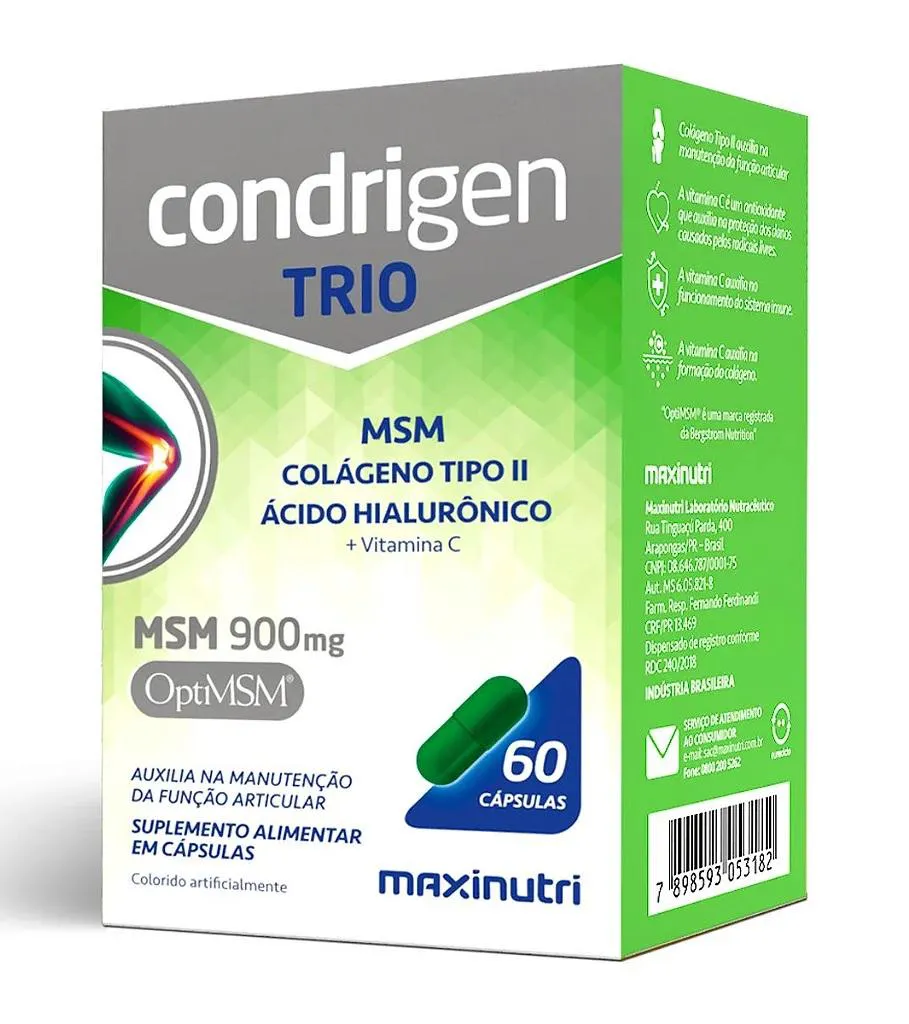 CONDRIGEN TRIO COLáGENO + HIALURôNICO + MSM MAXINUTRI 60CP